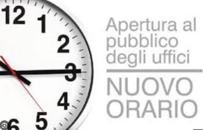 Nuovo orario di apertura al pubblico